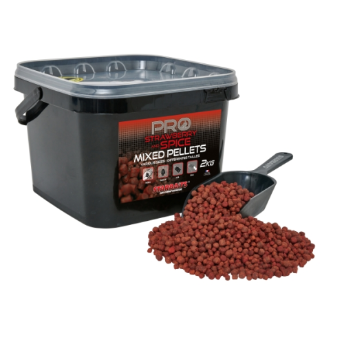 Pellets Starbaits Pro Strawberry Spice Pellets Mixed 2KG