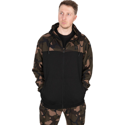 Sweat Fox LW BLack / Camo Split Zip Hoody