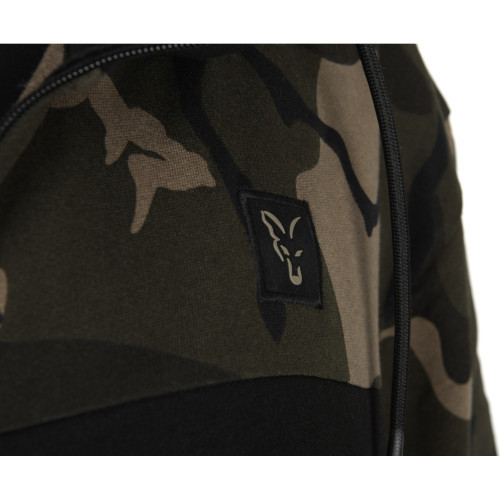 Sweat Fox LW BLack / Camo Split Zip Hoody