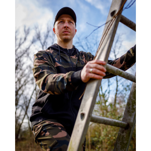 Sweat Fox LW BLack / Camo Split Zip Hoody