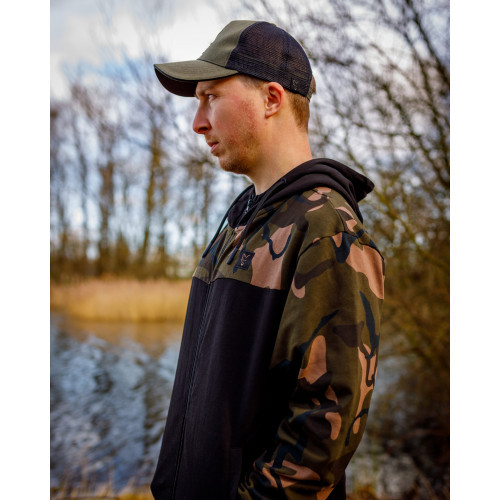 Sweat Fox LW BLack / Camo Split Zip Hoody