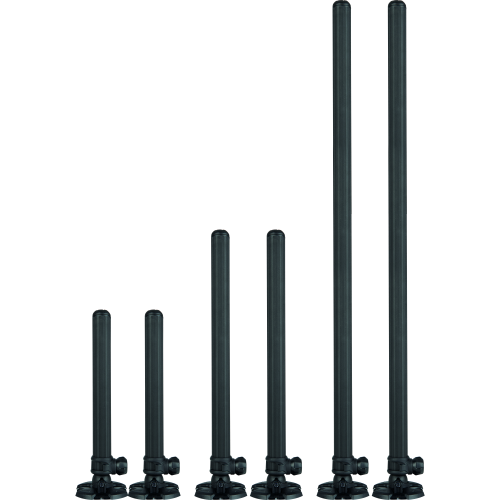 Paire de pieds courts Matrix XR36 de 250mm extensibles avec finition noire anodisée et coupelles rotatives