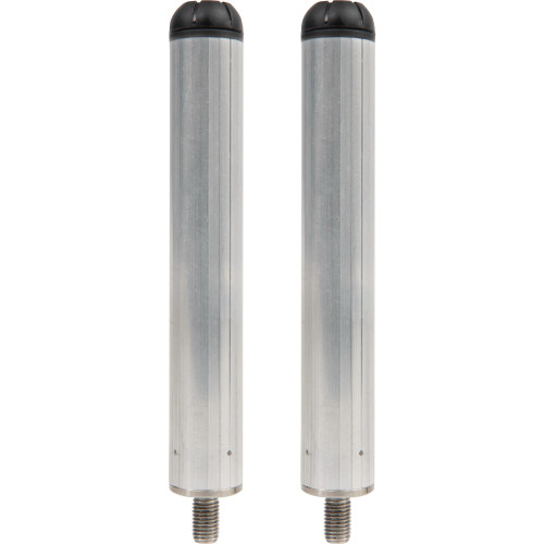 Paire de rallonges de pied Matrix Silver 25mm de 150mm avec inserts filetés en acier inoxydable