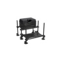 Station de pêche Matrix F25 Pro Seatbox Black Edition avec cadre noir, pieds de 25mm et repose-pieds coulissant