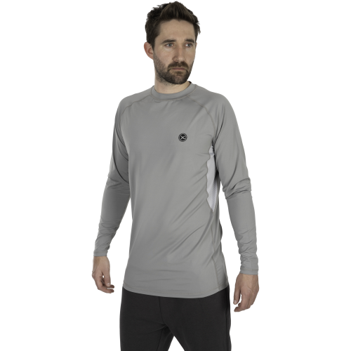 T-shirt technique Matrix UV Protective gris clair à manches longues avec panneaux de ventilation pour la pêche d'été