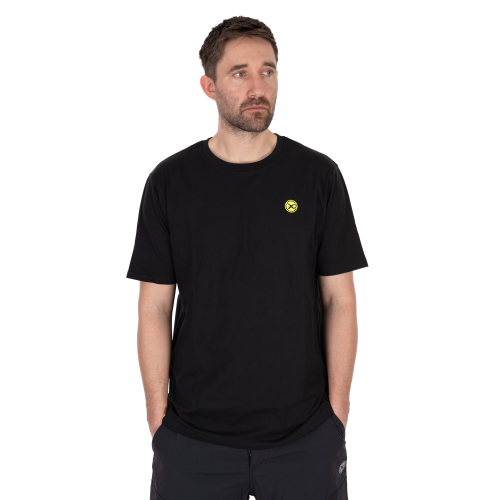 T-shirt de pêche noir Matrix Black Mini Logo en coton haute qualité avec logo poitrine