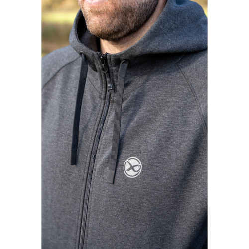 Sweat Matrix Charcoal Marl Zip Hoody