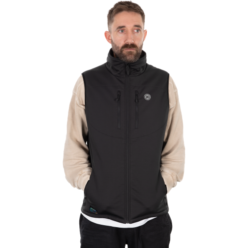 Gilet de pêche Matrix Therma-Foil noir avec doublure intérieure argentée réfléchissant la chaleur