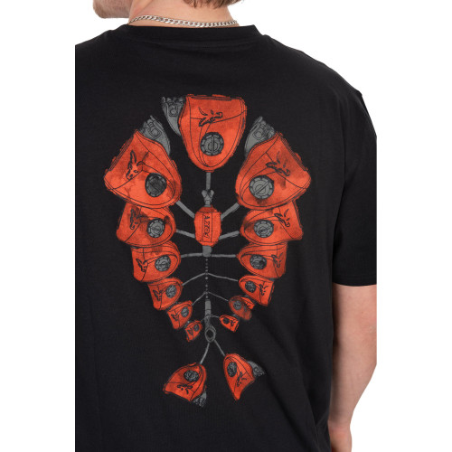 T-shirt Fox Orange Indicator en coton orange avec grand motif de carpe imprimé au dos. 2