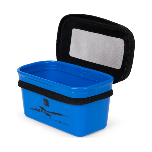 Boîte à appâts technique Preston Supera X de 1,5 litre avec son couvercle respirant en maille fine noire Ventamesh. 2