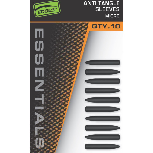 Pochette de 8 micro-manchons anti-emmêleurs Fox Edges Tungsten Anti Tangle Sleeve Micro de couleur sombre texturée tungstène.