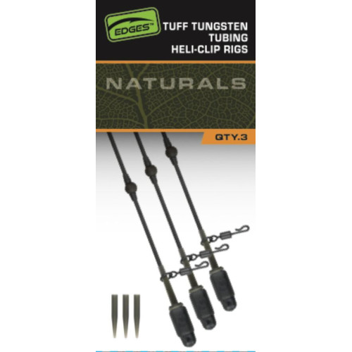 Montages Fox Edges Tuff Tungsten Tubing Heli-Clip Rigs 3pcs 2