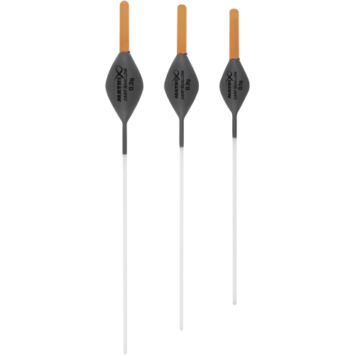 Flotteur de pêche Matrix Carp Shallow en forme de diamant, corps en mousse Rohacell robuste et antenne creuse orange de 2,2mm.