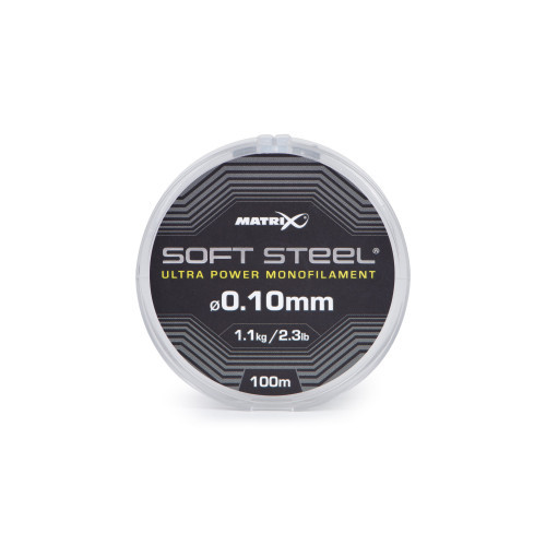 Bobine de 100m de monofilament Matrix Soft Steel Ultra Power, nylon haute résistance pour lignes montées et bas de ligne.
