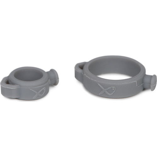 Attaches ligne Matrix Rig Hook Ups en caoutchouc gris pour la protection des élastiques de kits et la fixation des hameçons.