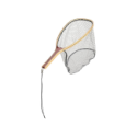 Épuisette raquette de pêche Garbolino Addiction en bois avec filet caoutchouté gris IZIFLOW et système de fixation aimanté.