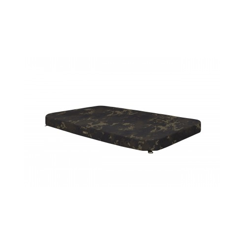 Tapis de réception carpe Korda Compac Flat Mat avec motif camouflage Dark Kamo, bords surélevés et sac de transport.