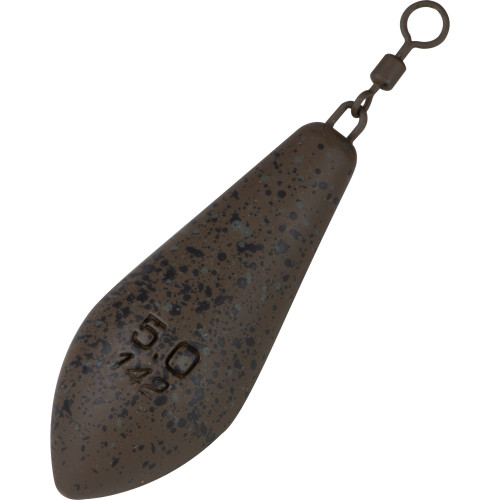 Plomb de pêche Fox Distance Lead profilé pour longue distance, coloris camouflage anti-reflets avec grand émerillon. 2