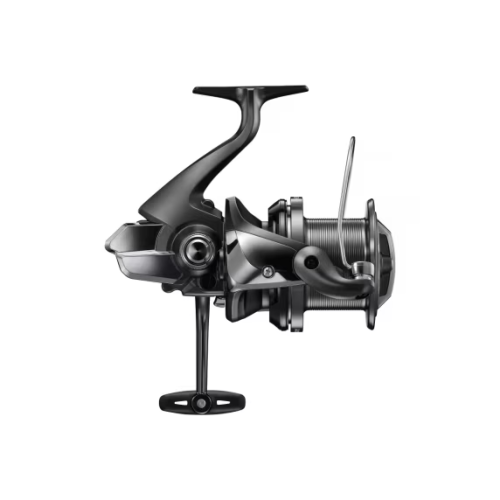 Paire de moulinets Shimano Aerlex XTC 14000 au design noir épuré avec bobine longue distance et technologie Super Slow 5. 2