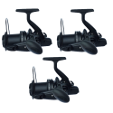 Trio de moulinets carpe Orion Concept X-13 10000, design robuste noir , 8+1 roulements pour une performance maximale.