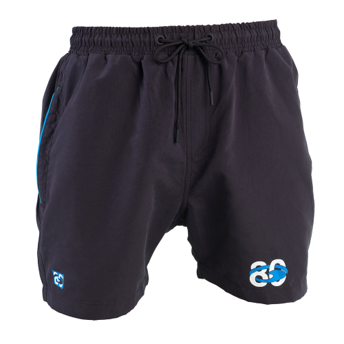 Short estival noir en microfibre respirante Garbolino 80'S Series avec poches zippées.