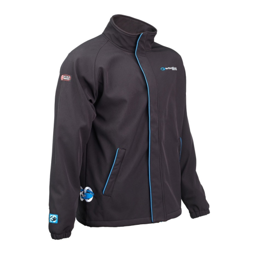 Veste technique coupe-vent Garbolino Softshell 80' Series avec fermeture éclair bleue.
