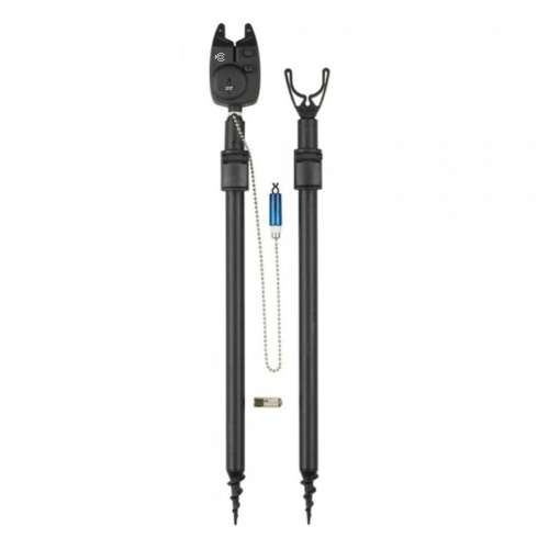 Pack de détection carpe complet avec détecteur, pile 9V, piques vrille, hanger et support arrière SRT Carp Instinct.