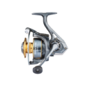 Moulinet spinning compact SRT Proceed Efi 2003 Fd avec bobine aluminium ajourée bicolore.
