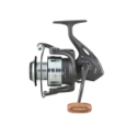 Moulinet de pêche carpe Long Cast SRT Carp Instinct X 7004 Fd avec bobine aluminium et poignée en bois.
