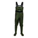 Waders étanches en PVC 70D SRT avec ceinture de wading et bottes à semelles crantées.