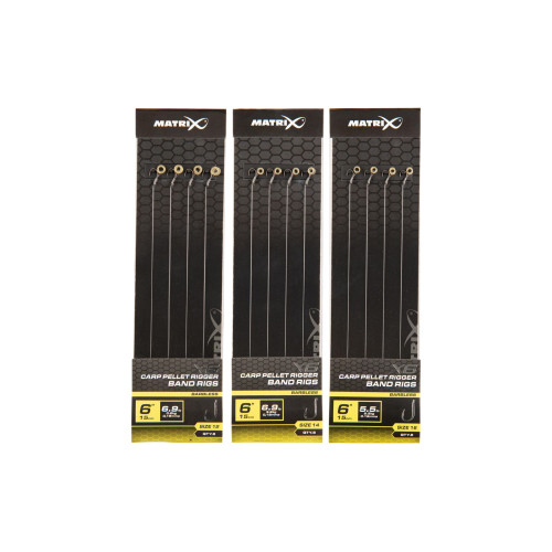 Bas De Ligne Matrix X6 Carp Pellet Rigger 15cm Band Rigs
