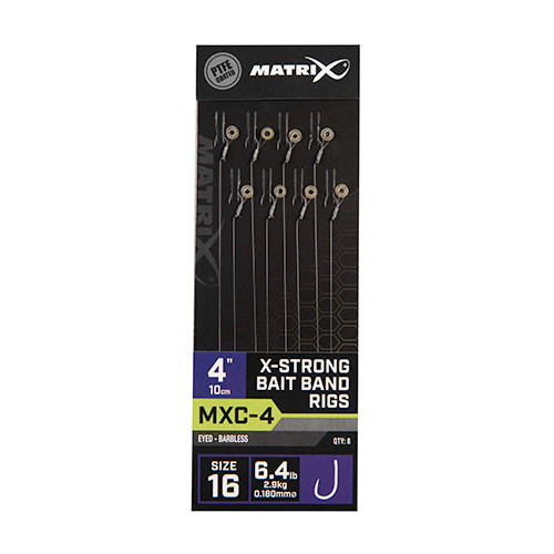 Bas De Ligne Matrix MXC-4 (10cm) / X-Strong Bait Band - 8pcs