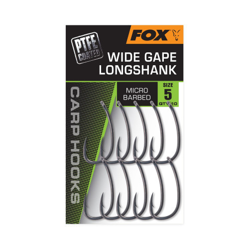 Hameçons Carpe Fox Wide Gape Long Shank