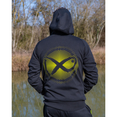 Sweat Matrix Large Fade Logo Hoody - Black/Lime