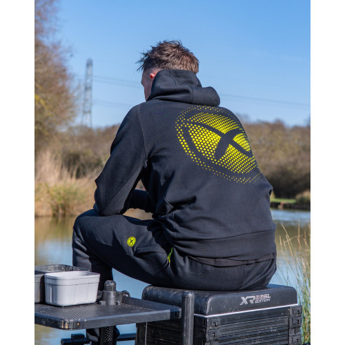 Sweat Matrix Large Fade Logo Hoody - Black/Lime