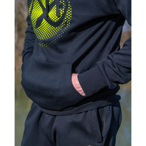 Sweat Matrix Large Fade Logo Hoody - Black/Lime