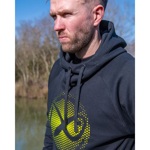 Sweat Matrix Large Fade Logo Hoody - Black/Lime