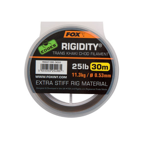 Nylon Fox Edges Rigidity Chod Filament - Trans Khaki 30m 2