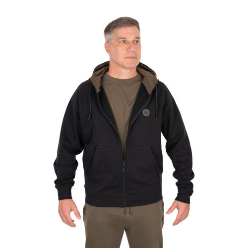 Sweat Fox Collection Zipped Hoody - Black
