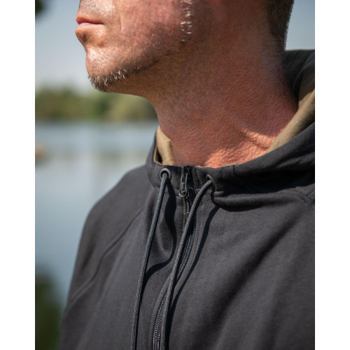 Sweat Fox Collection Zipped Hoody - Black
