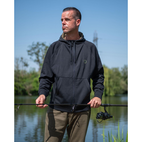 Sweat Fox Collection Zipped Hoody - Black