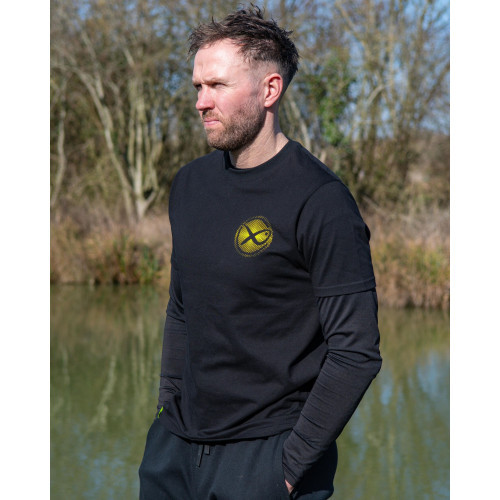 Matrix Large Fade Logo T-Shirt - Black/Lime