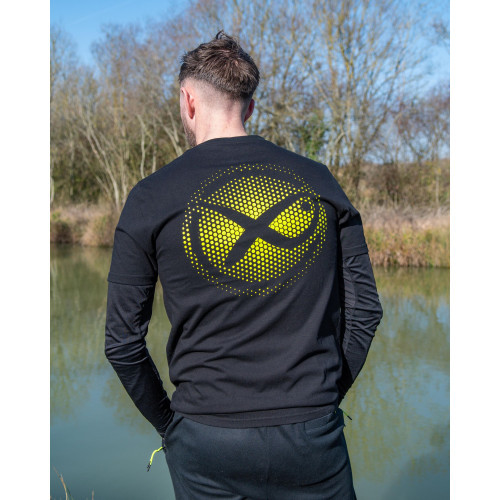 Matrix Large Fade Logo T-Shirt - Black/Lime