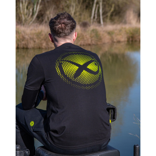 Matrix Large Fade Logo T-Shirt - Black/Lime