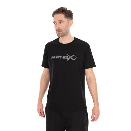 Matrix Large Fade Logo T-Shirt - Black/Grey