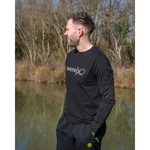 Matrix Large Fade Logo T-Shirt - Black/Grey