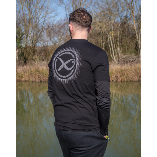 Matrix Large Fade Logo T-Shirt - Black/Grey
