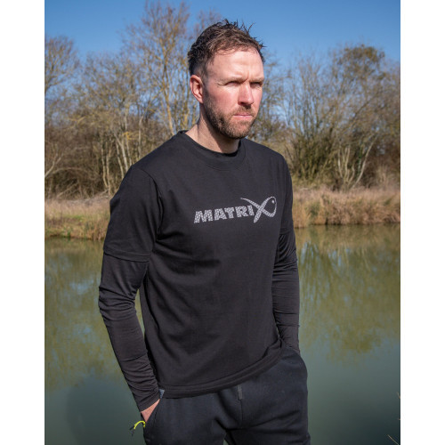 Matrix Large Fade Logo T-Shirt - Black/Grey