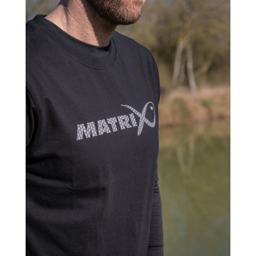Matrix Large Fade Logo T-Shirt - Black/Grey