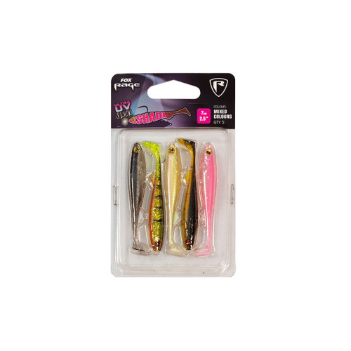 Leurre Souple Fox Rage Slick Shad Mixed Color Pack 5pcs